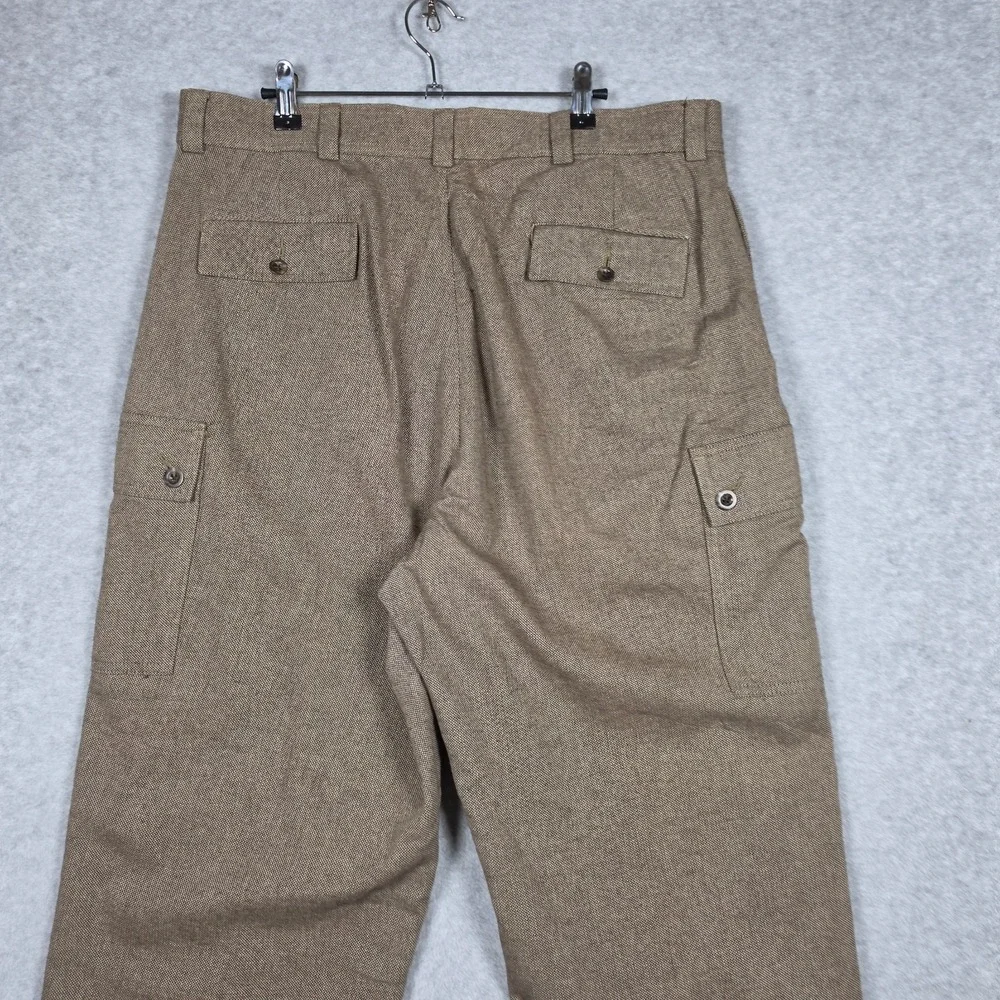 Polo Ralph Lauren Pants Mens 36x30 Dune Brown Vintage Y2k Cargo Straight Tweed